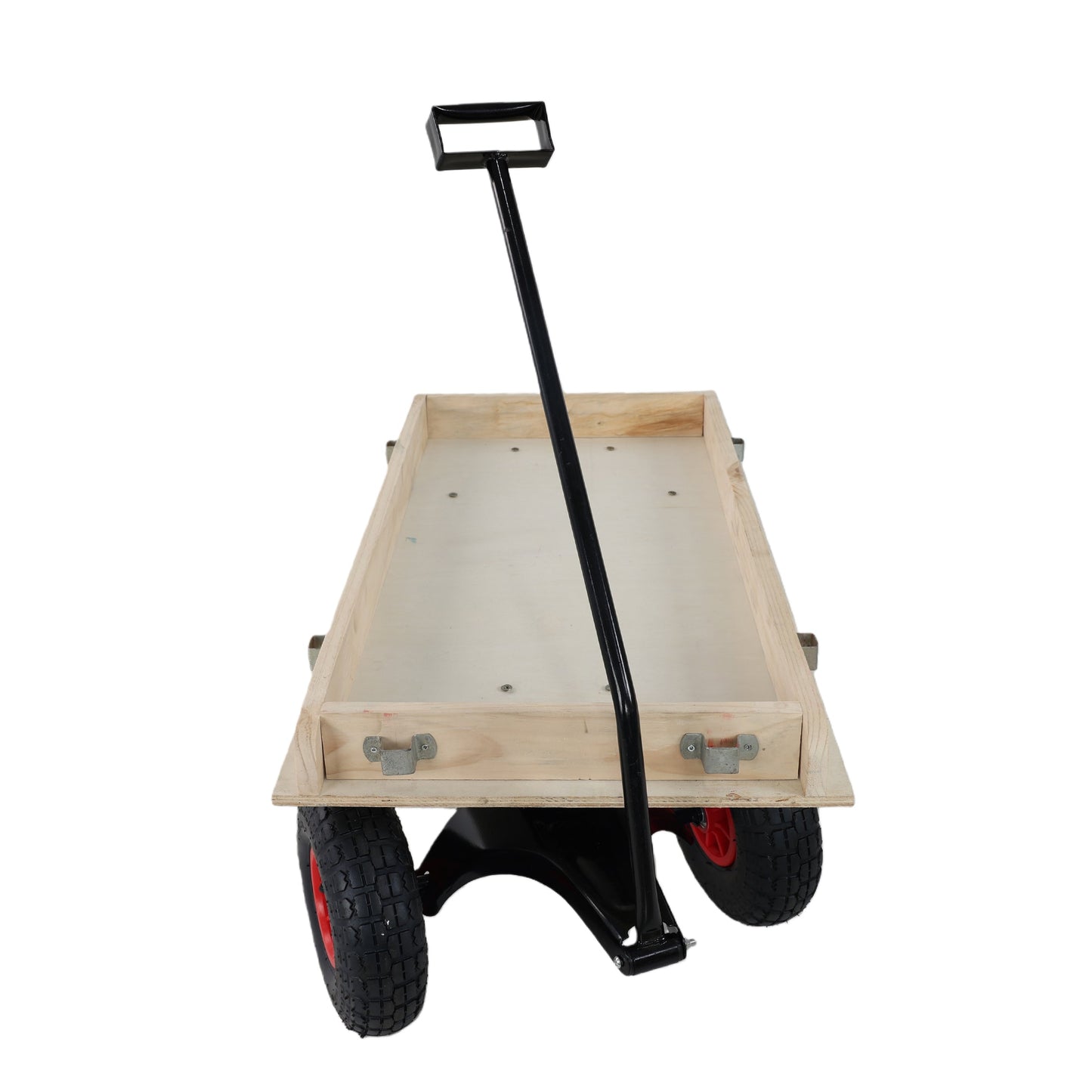 Children's and Garden Wooden Carriage with All-Terrain Inflatable Wheels