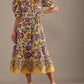 Celia B - Linen Puff-sleeve Midi Dress