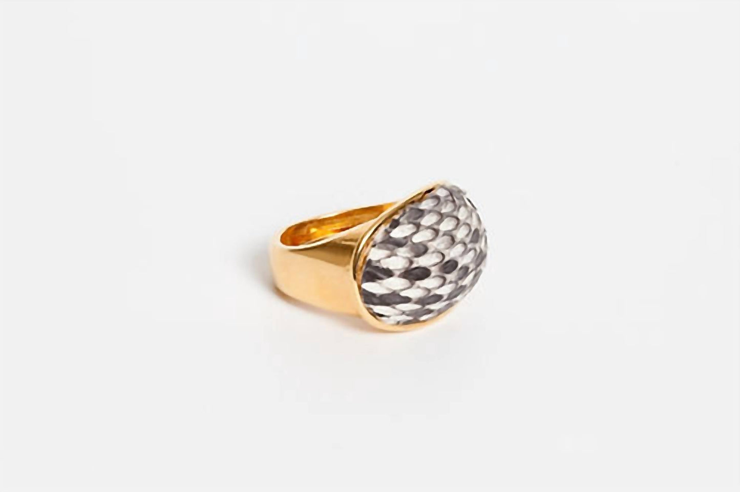 Avenue Chic - Women's Exotic Leather Dome Ring