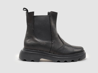 Kcr Group - Botas Chelsea de couro com isolamento térmico e zíper para mulheres