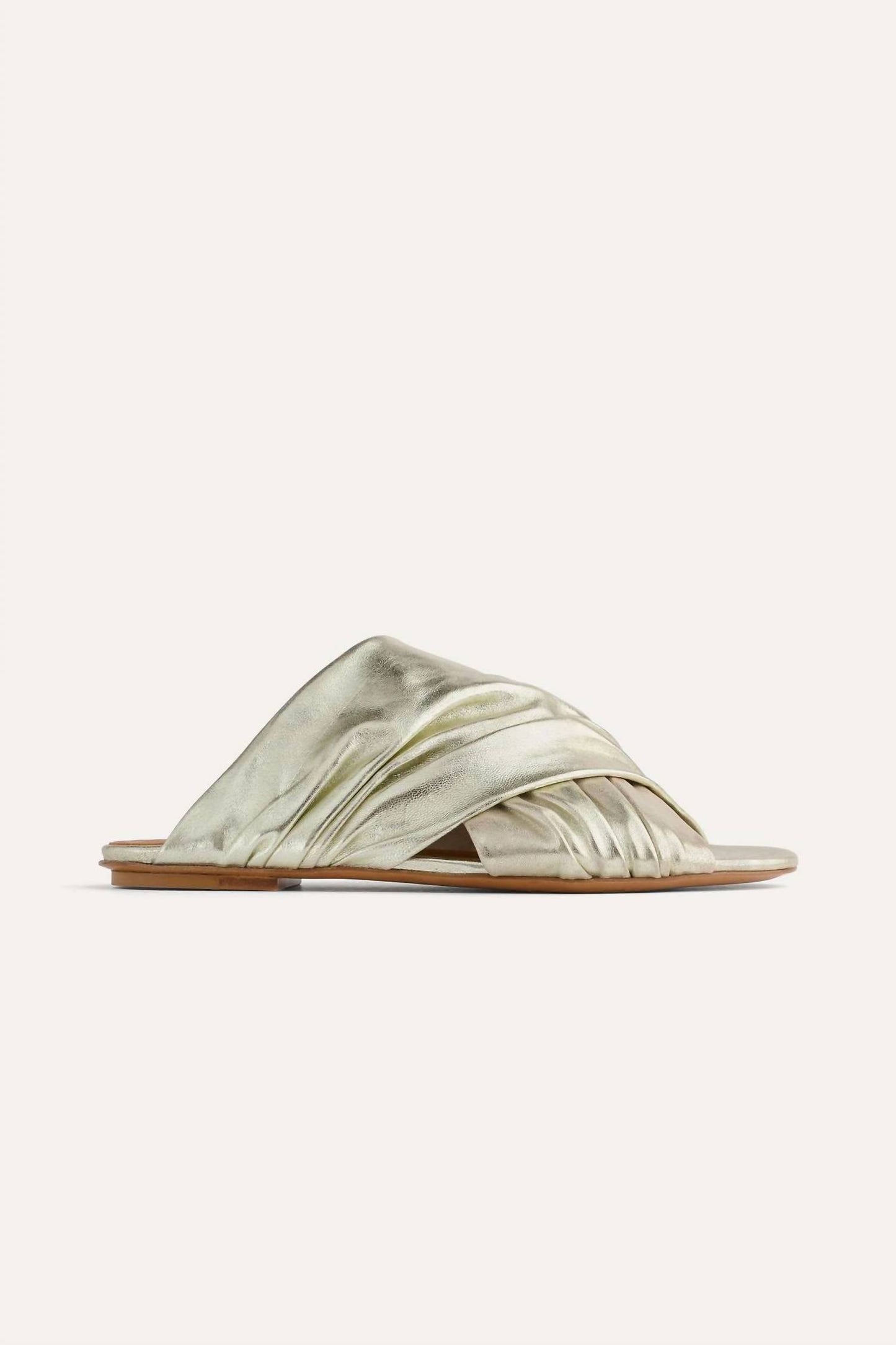 Forte Forte - Women's Flat Laminated Leather Crossed Sandals