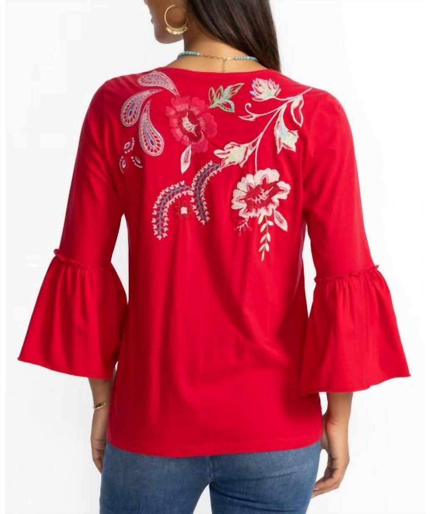 Johnny Was - RUFFLE SLEEVE T‑SHIRT FREYDE