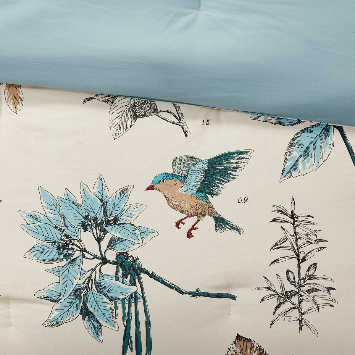 7 Piece Printed Cotton Twill Comforter Set Khaki King