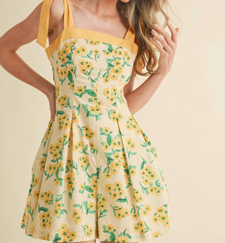 &amp;Merci - Macacão Floral Plissado e Flare