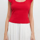 2.7 August Apparel - U-neckline Ribbed Knit Top
