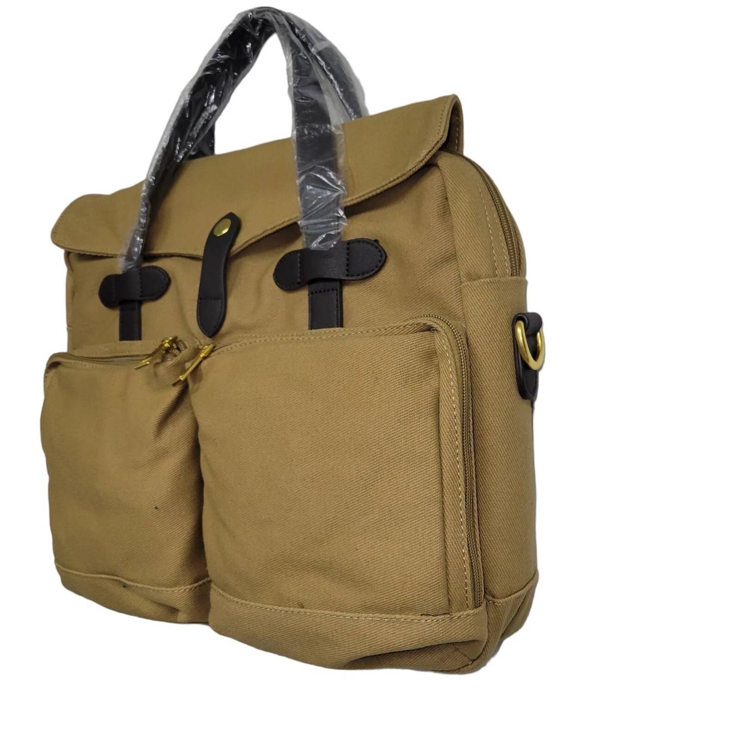 Club Room - Canvas Faux Trim Messenger Bag