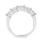 14K White Gold 1.00 Cttw Brilliant Round Cut Diamond 5-Stone Band Ring (H-I Color, SI2-I1 Clarity) - Ring Size 7