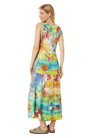 Johnny Was - Vestido midi sem mangas com estampa tie-dye