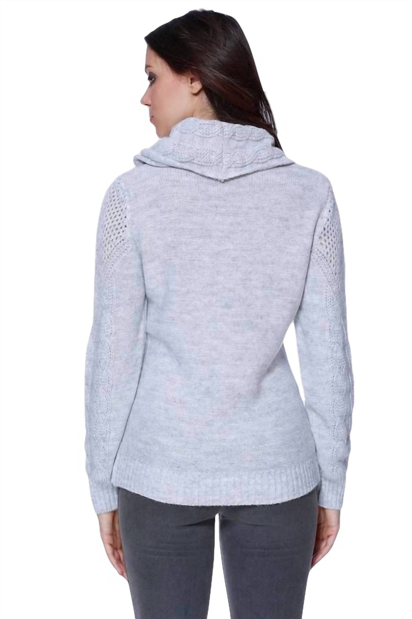 French Kyss - Juliana Cable Knit Sweater Attach Scarf