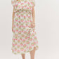 Entro - Floral Tiered Midi Skirt