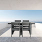 5 Piece Outdoor Dining Set, Table With Umbrella Hole And 4 Armrest Chairs