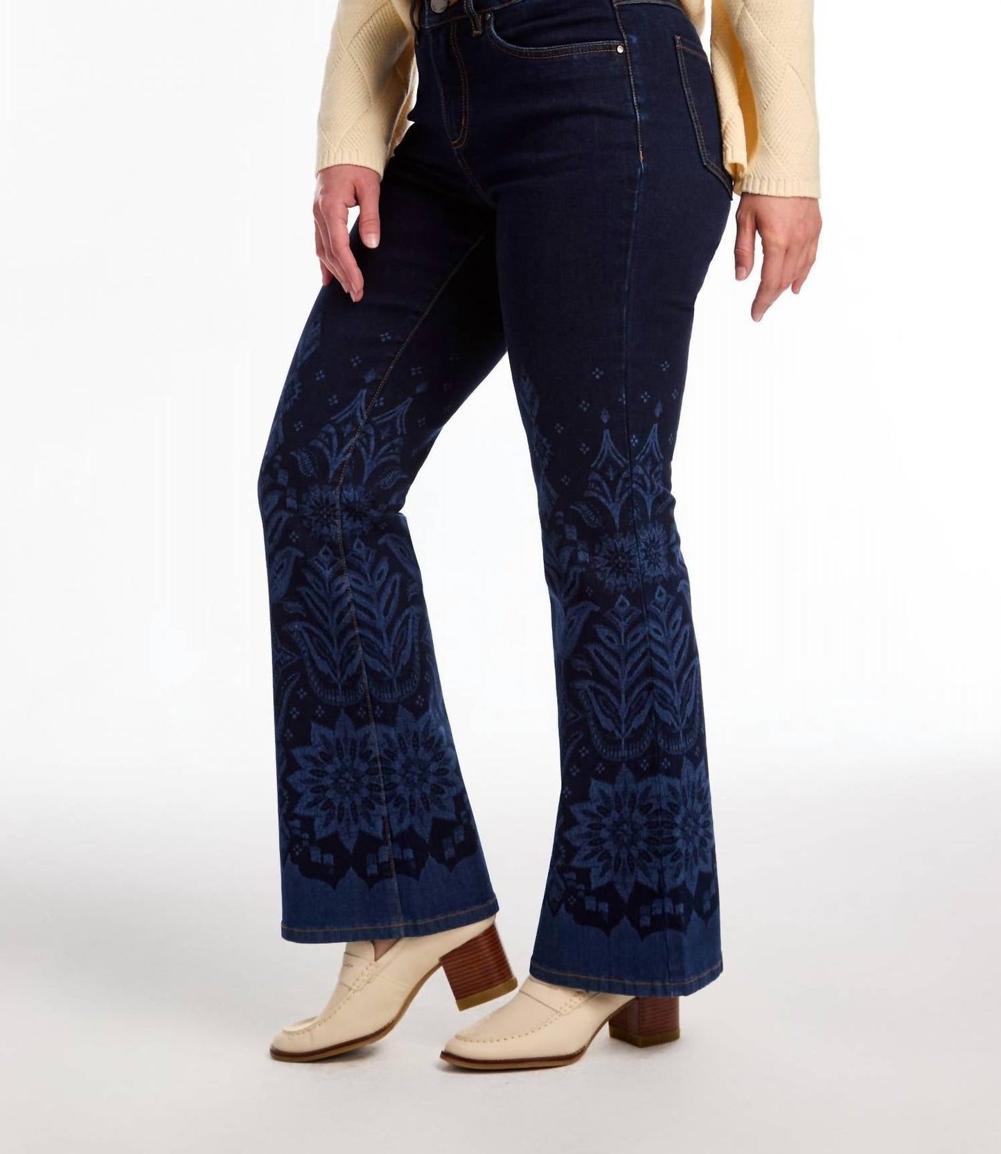 Fdj - Olivia Artist's Print Flare Leg Jean