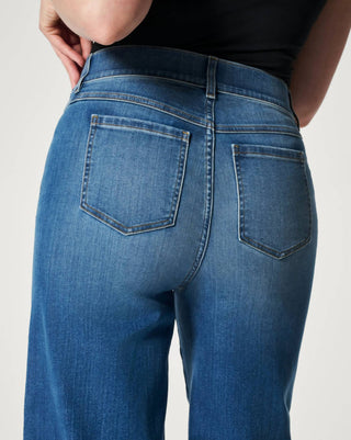 Spanx - Calça jeans larga com costura frontal