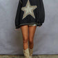 Pol - Long Sleeve Thermal Knit Star Patch Top