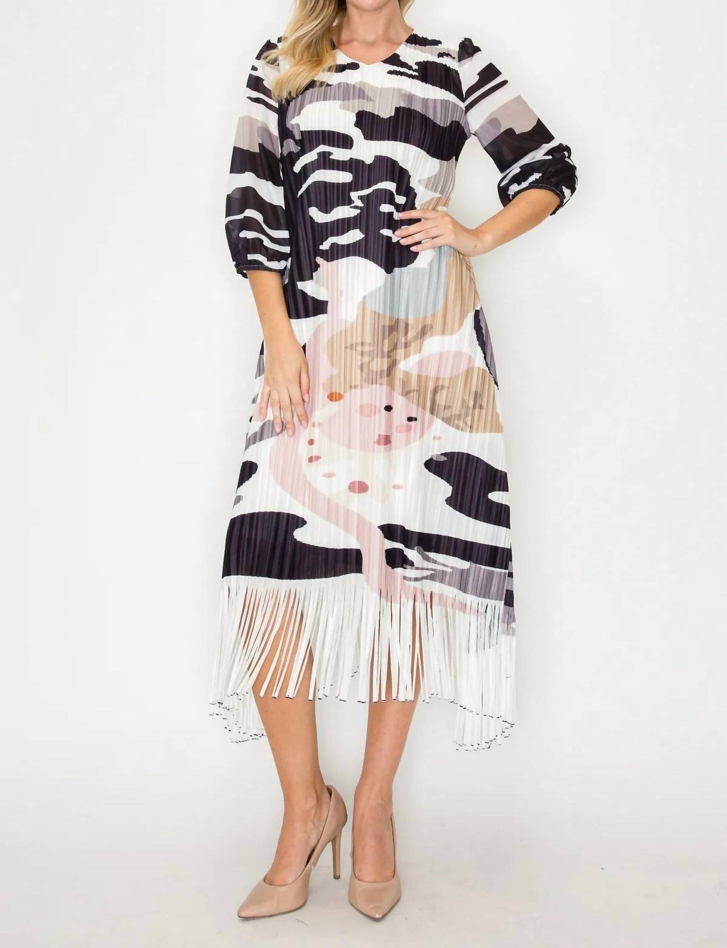 Joh - Janessa Pleated Fringe Dress