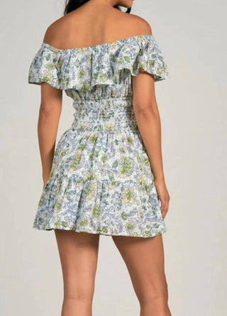 Elan - Vestido com babados e ombros à mostra