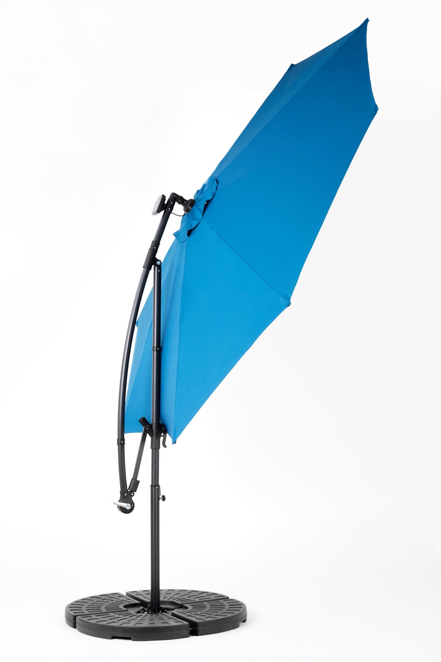 10ft Solar LED Offset Hanging Market Patio Umbrella (Dark Blue)