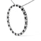 .925 Sterling Silver 2.0 Cttw Alternating Black and White Diamond Open Hoop Circle Pendant Necklace (H-I Color, I2-I3 Clarity) - 18" Inches