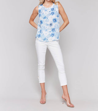 Charlie B - Blusa sem mangas de viscose estampada