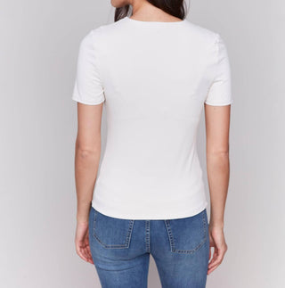 Charlie B - Camiseta manga curta de tecido duplo