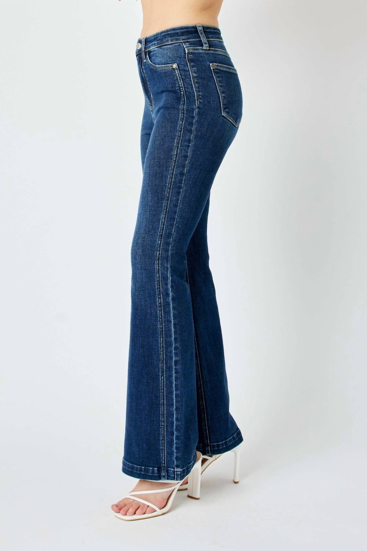 Judy Blue - High Waist Angled Side Detail Flare Denim Jeans