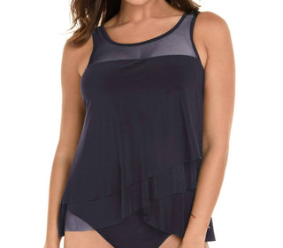Miraclesuit - Top tankini com aro e recorte em malha Mirage