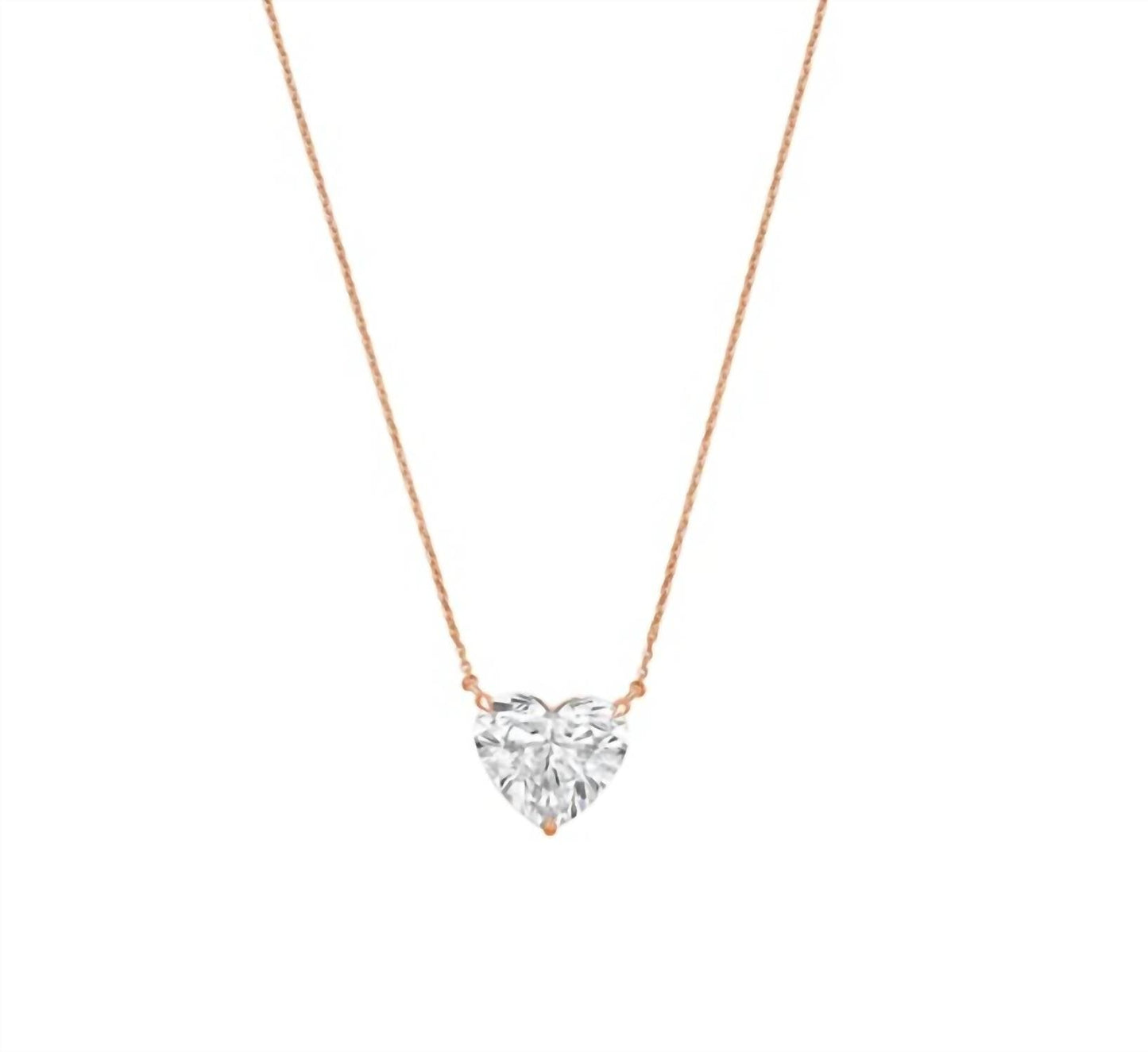Diana M Jewels - 14kt 5.00 Cts Lab Grown Diamond Solitaire Pendant Necklace