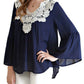 Entro - Bell Sleeve Crochet Top