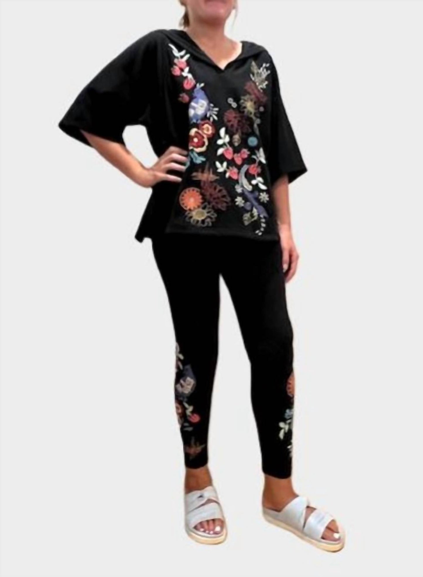 Johnny Was - CORA HOODED SHORT SLEEVE SWEATSHIRT