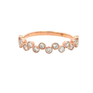 Aamiaa - Anel com engaste de diamante redondo natural de 0,45 quilates - Tamanho 6,5