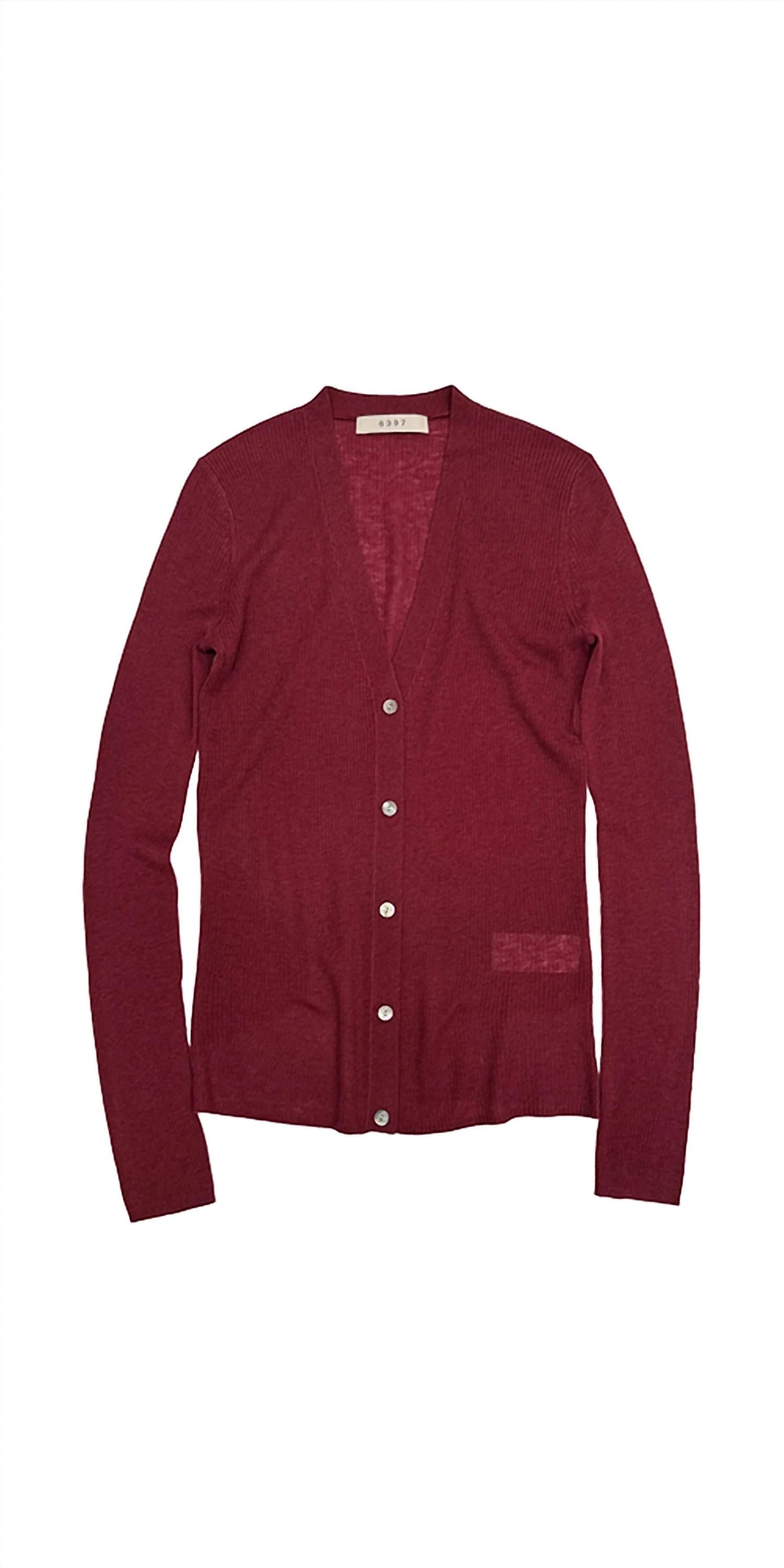6397 - Skinny Rib V Cardigan