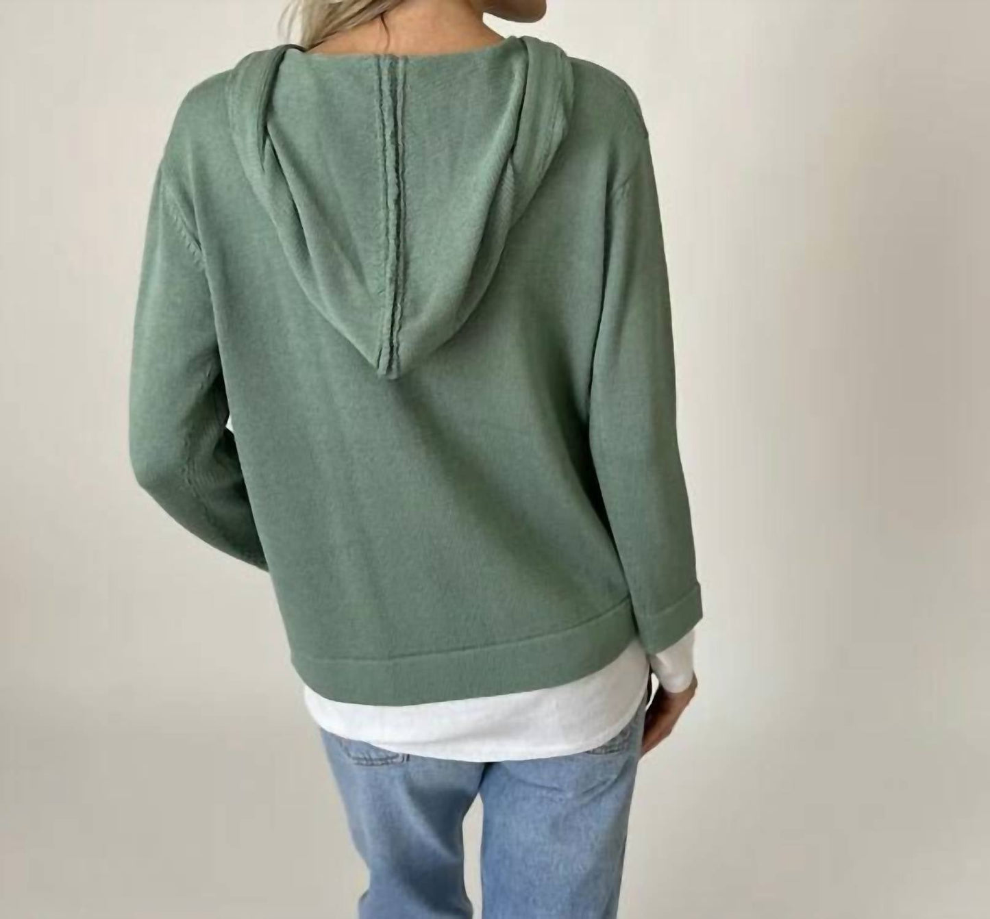 Six/Fifty - Abigail V-Neck Pullover Hoodie Sweater