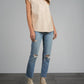 Elan - Cap Sleeve Faux Leather Top