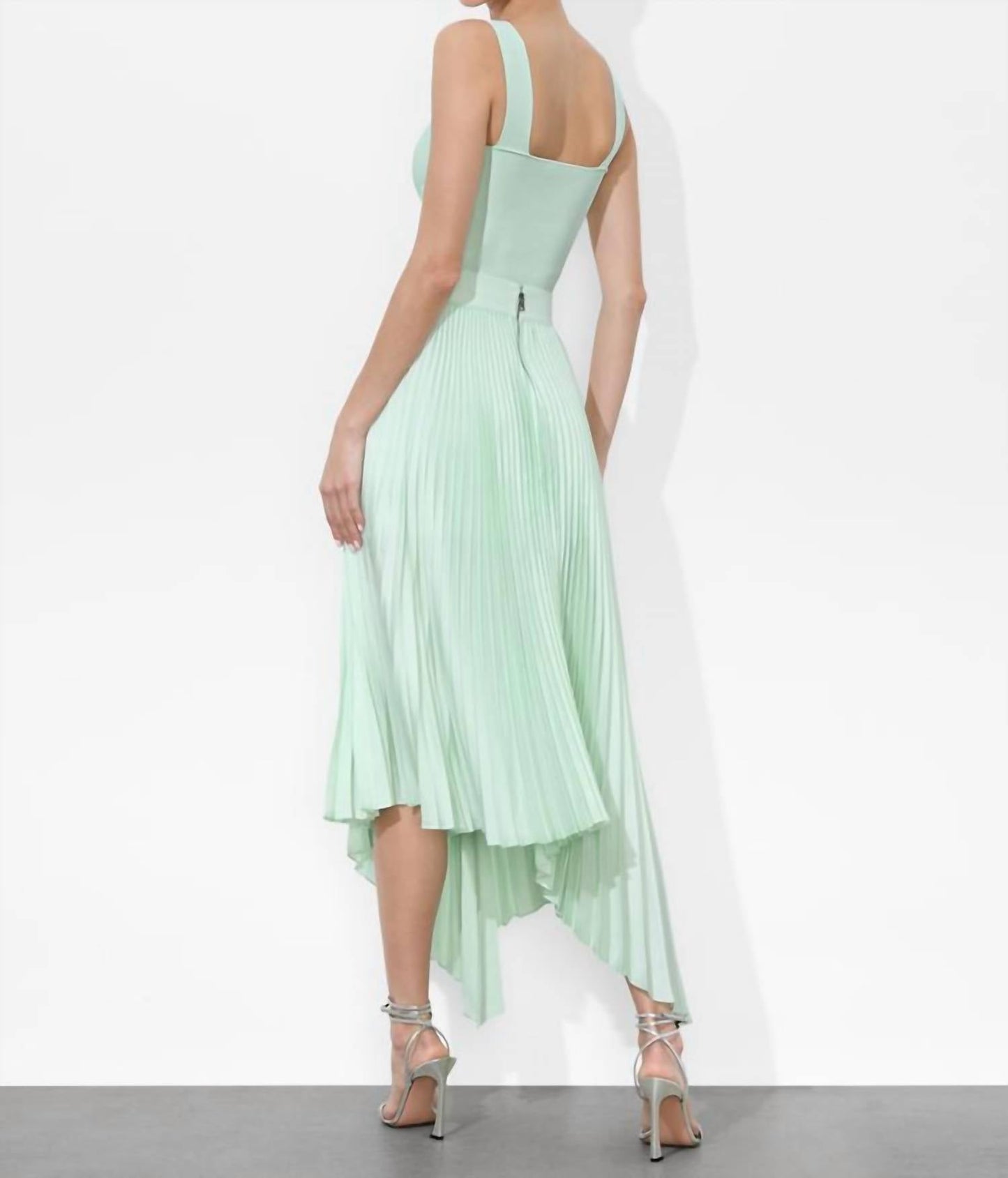 Alice + Olivia - Jenara Asymmetrical Pleated Midi Skirt