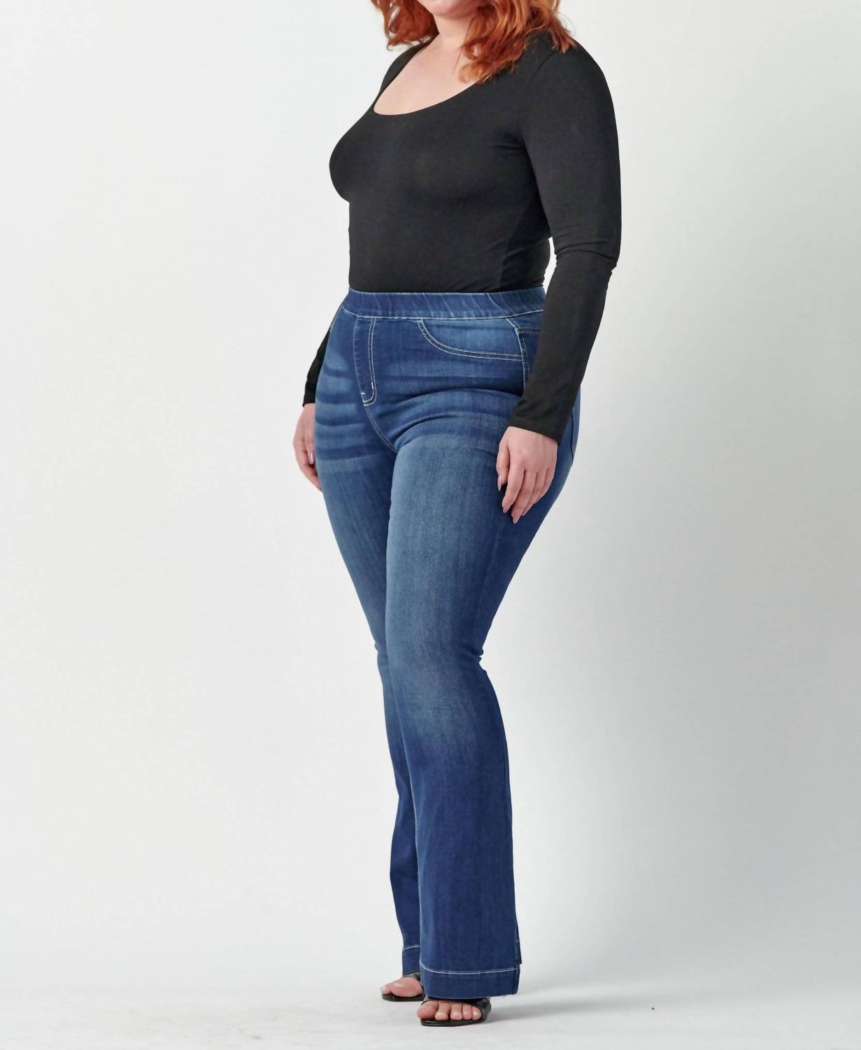 Cello - Plus Size Mid Rise Flare Jegging