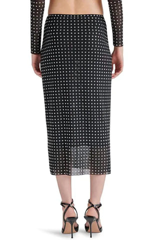 Steve Madden - Saia midi de malha com strass e detalhes em Emi