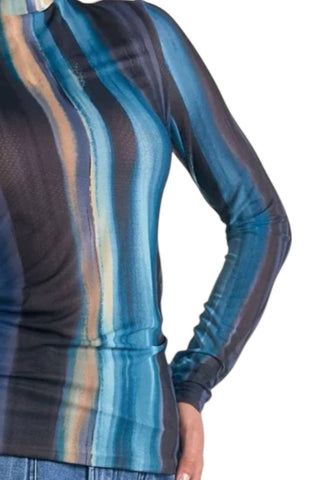 Elan - Blusa de malha transparente com estampa Oslo