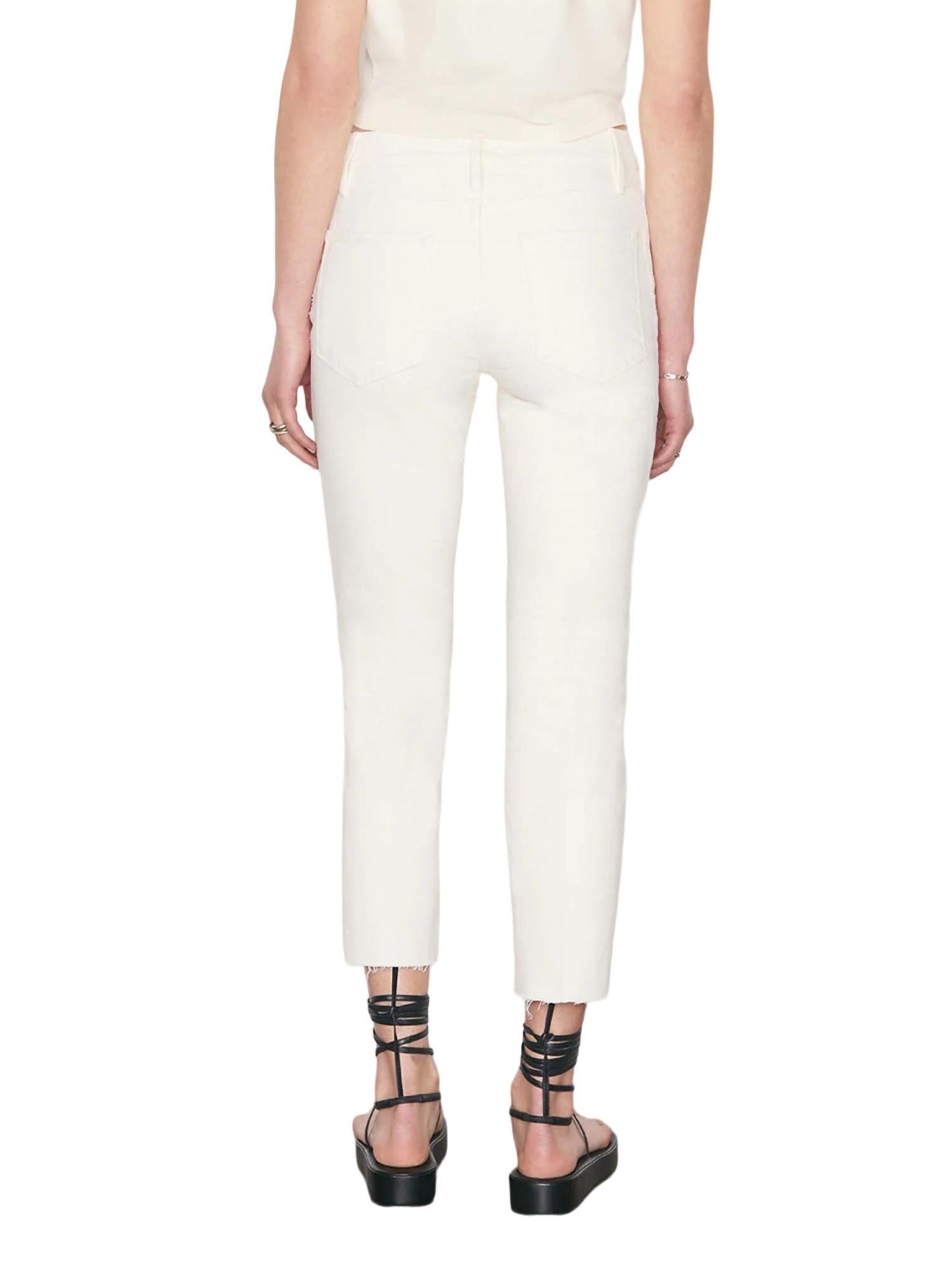Frame - Le High Straight Raw Stagger Crop Jeans