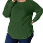 Basic Bae - Chic Ribbed Round Neck Slit Tee