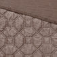 3 Piece Velvet Quilt Set Taupe Full/Queen