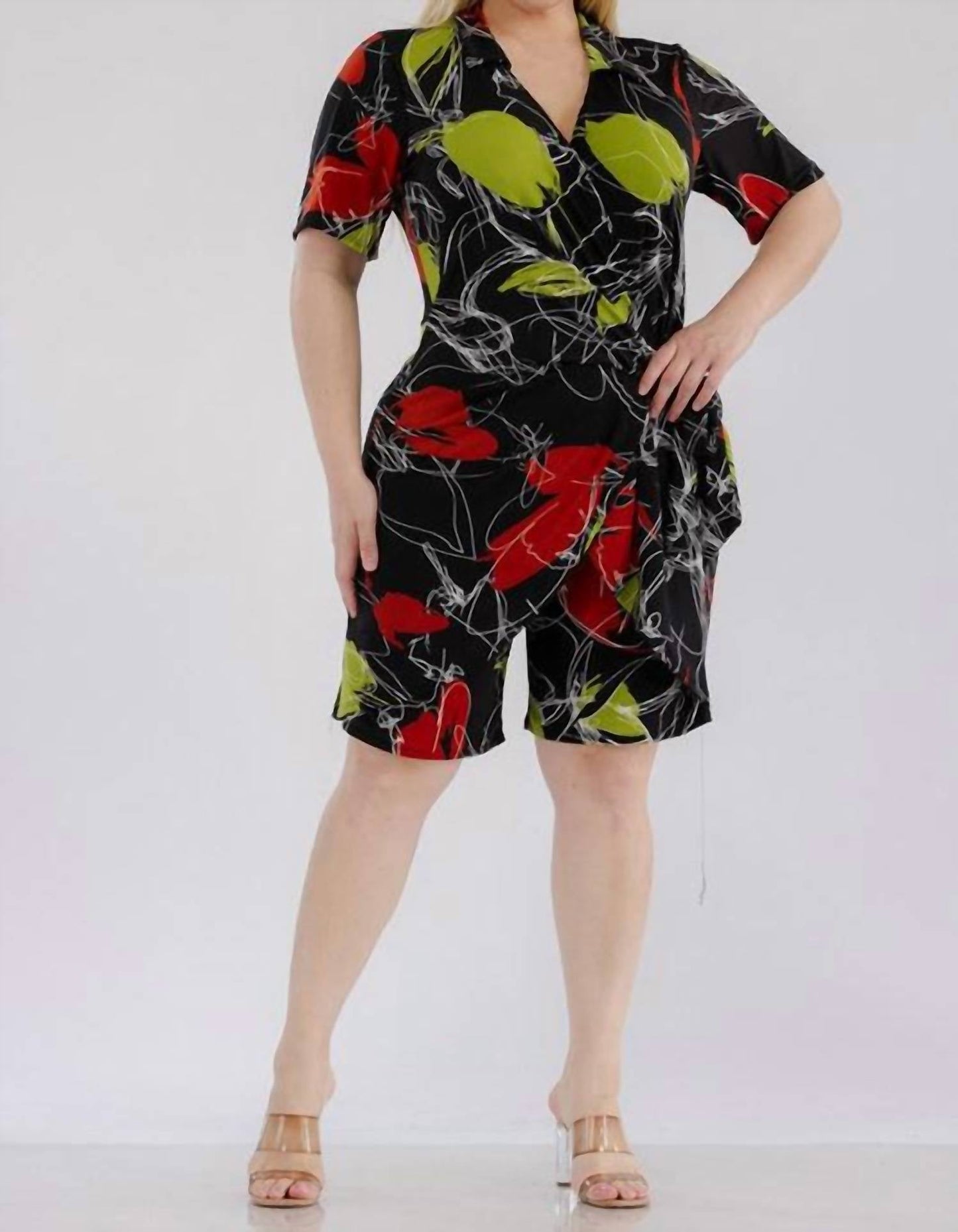 Karen T Design - Modern Wrap Romper With Tie Waist