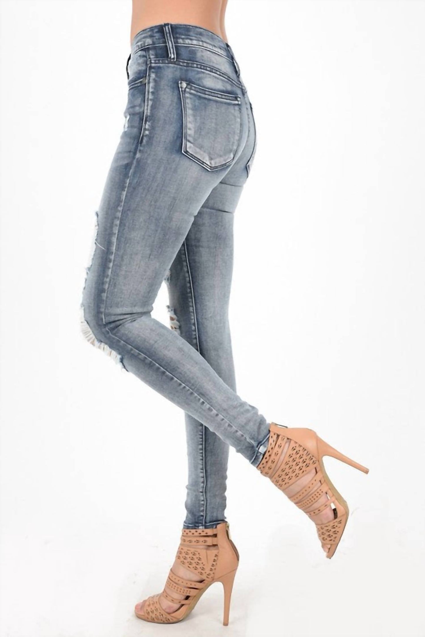 Judy Blue - Booytfull Wash Out Destroyed Skinny Jeans - Plus
