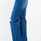 American Bazi - High Waist Distressed Wide Leg Jeans