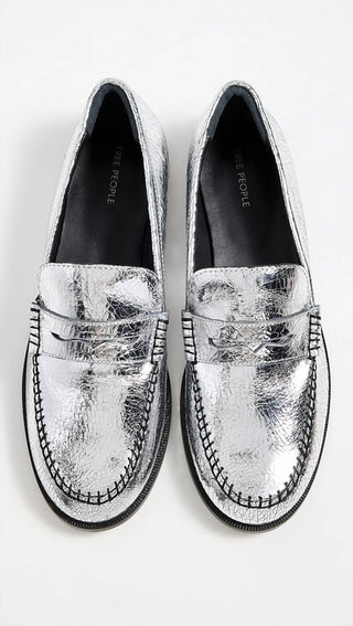 Free People - Mocassins femininos com ponto de cobertor