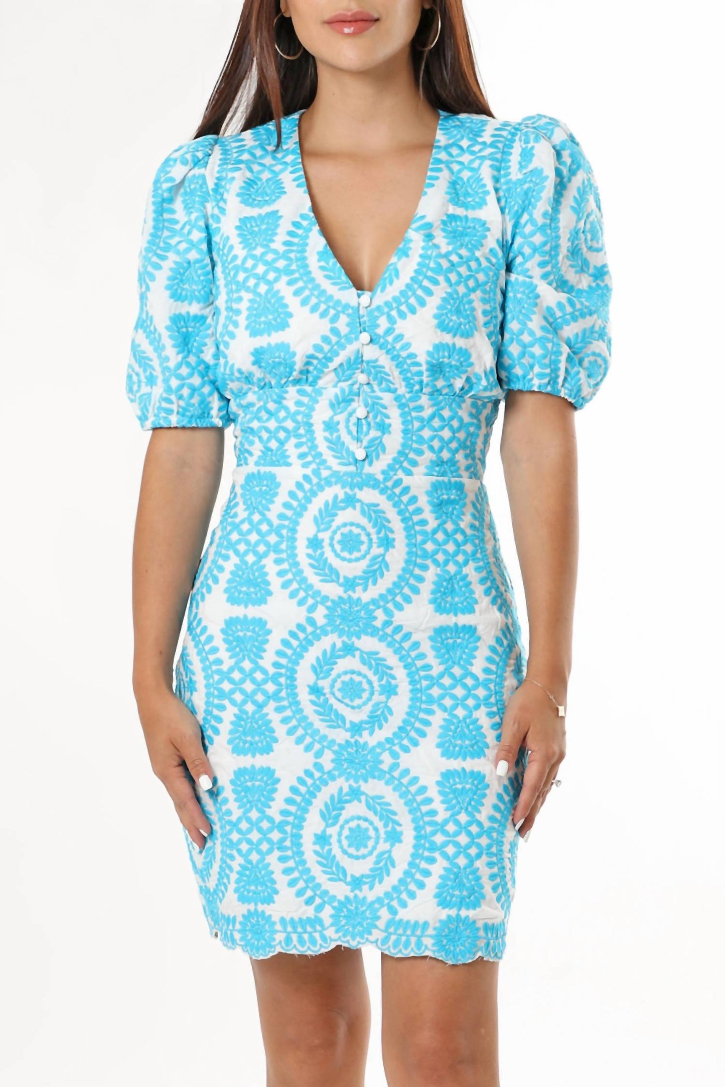 Adelyn Rae - Rosemary Cotton Eyelet Dress