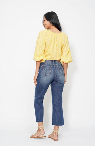 Judy Blue - Calça jeans cropped com bainha crua