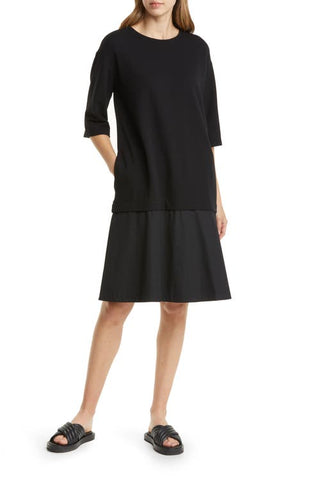 Nordstrom Mixed Media Sweater Dress - Black