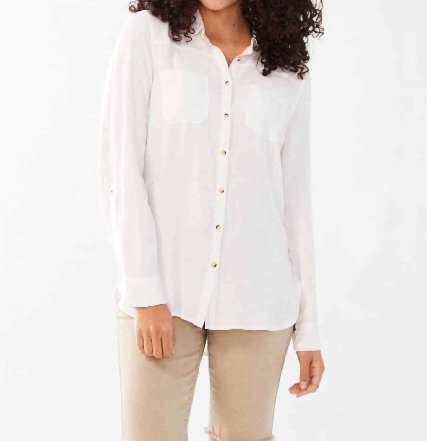 Fdj - LONG SLEEVE ROLL TAB SHIRT