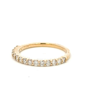 Aamiaa - Anel de diamante natural de 0,52 quilates com meia eternidade