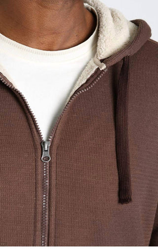 Jachs New York - Moletom com capuz waffle com forro de sherpa